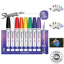 Oil-Based Paint Markers, Medium Point, Assorted Colors, 8 Count - Great for R...