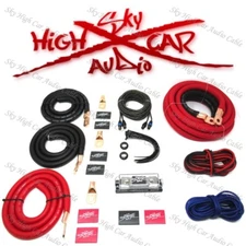 OFC 1/0 Ga AWG Amp Kit and 1/0 GA Big 3 Upgrade Red Black Sky High Car Audio
