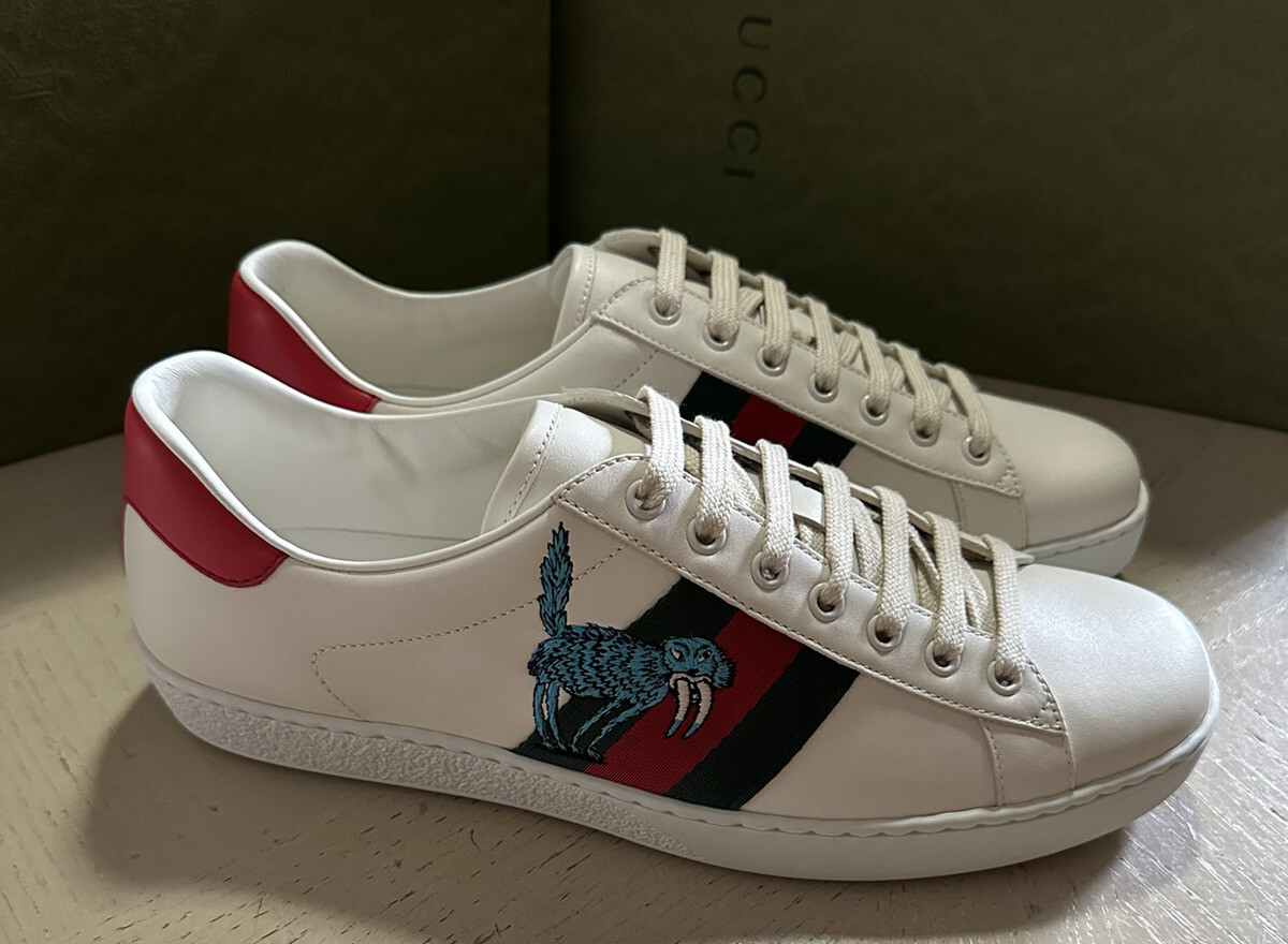 NIB GUCCI Men\'s Freya Hartas Ace Sneaker In White Leather Size US 10.5 G 10 Gucci Freya Hartas Ace Leather Sneakers - Runway Catalog main image 4