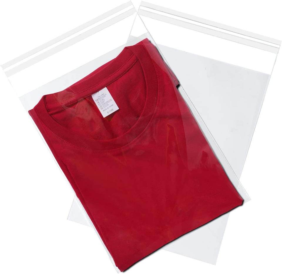 9X12 Inch TShirt Bags Clear Apparel Bags Self Seal Flap for Shirts