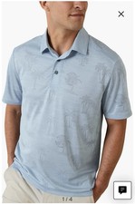 Tommy Bahama Palm Coast Palmera Polo Shirt Men's Size XXL Silvery Blue 118 NWT