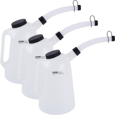 3x TECPO ÖL-KANNE 3L FÜLLKANNE MESSKANNE WASSER KANNE ÖL MESSBECHER + AUSGIESER