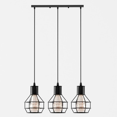 3 Wege Vintage Industrial Pendelleuchte Käfig E27 Decken Lampe Hänge Retro