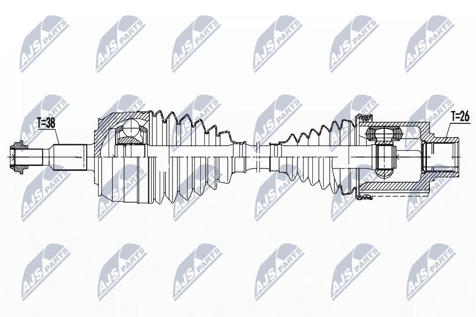 N.T.Y. NPW-VW-182.NTY Drive Shaft for VW