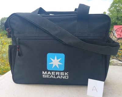 Leeds Black Canvas Laptop Briefcase Bottle Commuter Cross Body Bag MAersk 