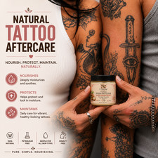Natural Tattoo Aftercare Balm Raw Shea Butter Lotion Safe Petroleum Free 4 oz