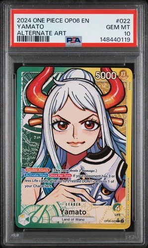 2024 ONE PIECE OP06-WINGS OF THE CAPTAIN ALTERNATE ART #022 YAMATO PSA 10