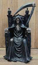 Grim Reaper On Throne Resin Figurine 11" x 6"