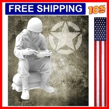 1/35 Scale Die-Cast Resin Figure Model Kit WWII US Soldier At Lunch Unassembl...