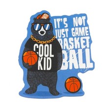Cool Basketball Bear Vinyl Sticker Stay Cool Kid Sports Decal Hip Hop Art