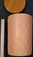 Dose Keramik Porzellan zart Rosa mit Holz Deckel Gummidichtung Deckeldose Küche!