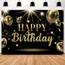 7x5ft Black Gold Glitter Backdrop Large Gold Balloon Party Decoration