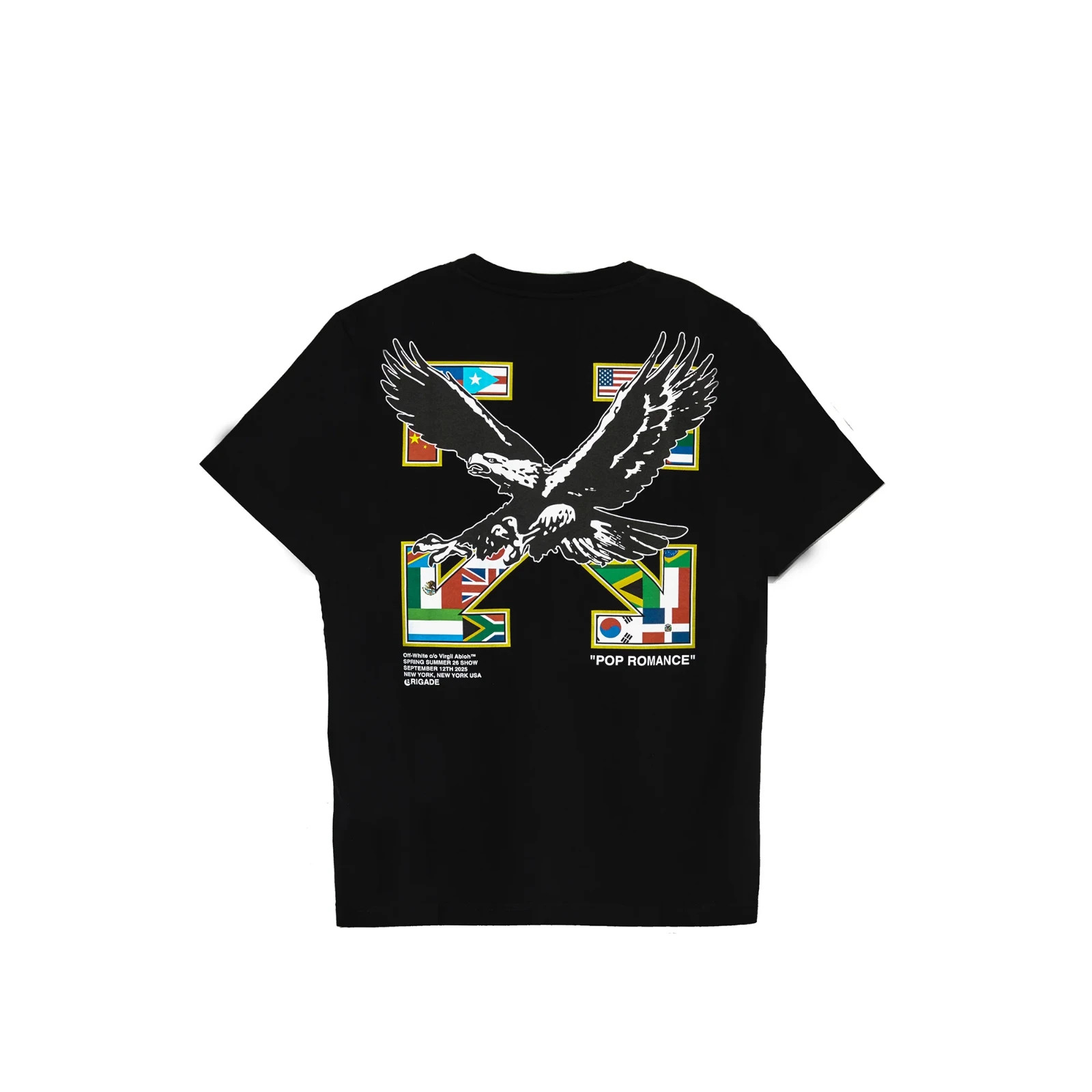 AUTHENTIC 2025 OFF WHITE X BRIGADE STAFF BLACK TSHIRT MENS SLIM FIT XL! FASTSHIP