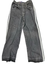 Vintage JNCO Tribal Crown Stripes Baggy Fit Black Jeans Boys 14 Womens 26x26