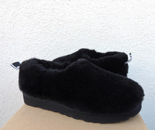 UGG BLACK CLASSIC COZY BOOTIE SHEEPSKIN SLIPPER BOOTS, WOMEN US 8/ EUR 39 NEW