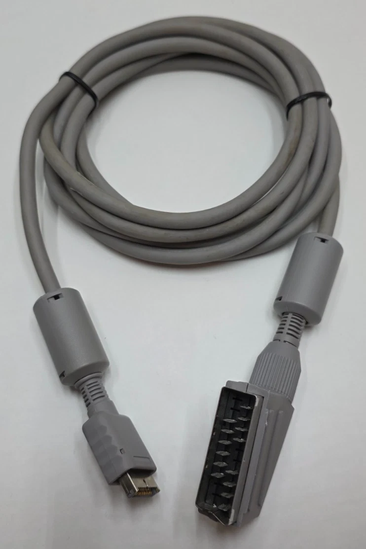 Cable original Sony PlayStation PS1 PS2 RGB SCART AV - SCPH-1052 - gris