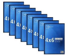Mainstays 8-Pack 4x6 Black Picture Frames Front Load Wall Tabletop Decor