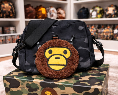 BAPE ABC Camo Crossbody Shoulder Bag Baby Milo Keyring A Bathing