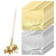 100 Sheets Gold Foil Paper Art Gold Foil Sheets for Gilding Crafting with Gildin