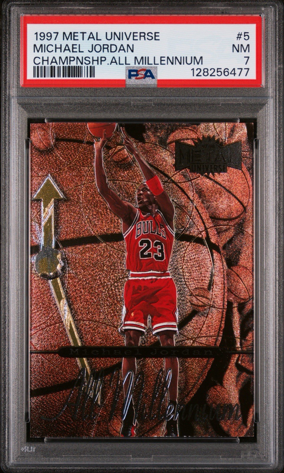 1997 Metal Universe Championship All Millennium Michael Jordan Card #5 PSA 7