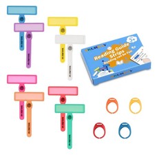Guided Reading Strips - Dyslexia Tools 12-Pack - Colorful Text Overlays for Kids