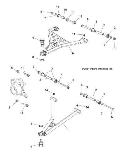 Polaris Control Arm Weld, Front, Lower, Right, Genuine OEM Part 1018817-385 - Picture 3 of 3