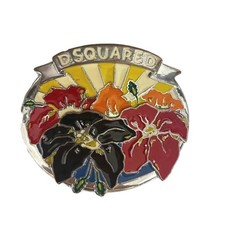 DSQUARED2 Vintage Belt Buckle Floral Hibiscus...