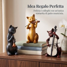 Decorazioni Casa Gatti Musicisti, Oggetti Decorativi Resina Stile Americano