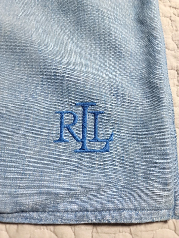 Lauren by Ralph Lauren Pillow Case 22x22 Classic Blue Cotton Monogrammed LRL - Image 2 of 3