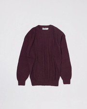 Paddor Cotton Ribbed Shaker Stitch Sweater in Burgundy Made in USA Size Large