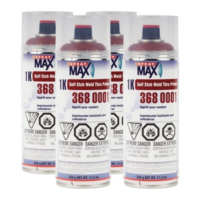 Spray Max 1K Self Etch Weld Thru Primer 11.3 Ounce (Pack of 4), Brown,Red 