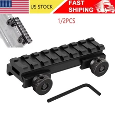 8 Slots Low Profile Riser Base Mount 20mm to 20mm Picatinny Rail See Through