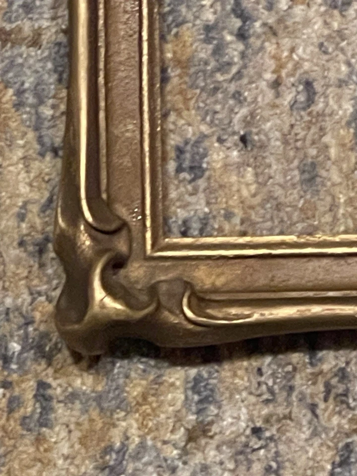 MARCO DE FOTOS ART NOUVEAU DORADO DORADO 9”x14” ANTIGUO AJUSTE Foto 4 de 4