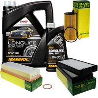Mann Inspektionspaket 6L Mannol Longlife 504/507 5W-30 FüR BMW F15 F85 Xdrive25D