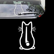 Car Rear Wiper Cat Sticker, PVC Personalized Cute Cat Shaped Waving Wiper
