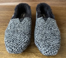 Toms Alpargata Black Cozy Sweater Knit Slip On Shoes Size US 7
