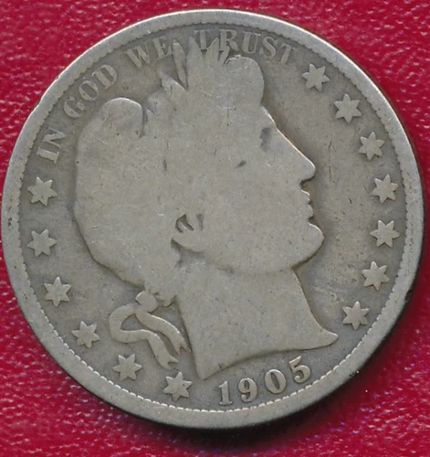 1905-O BARBER SILVER HALF DOLLAR **NICE CIRCULATED GOOD** SHIPS FREE!!