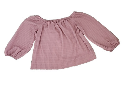 Casting LA Pullover Blouse Women's L Rose Pink 3/4 Balloon Sleeve