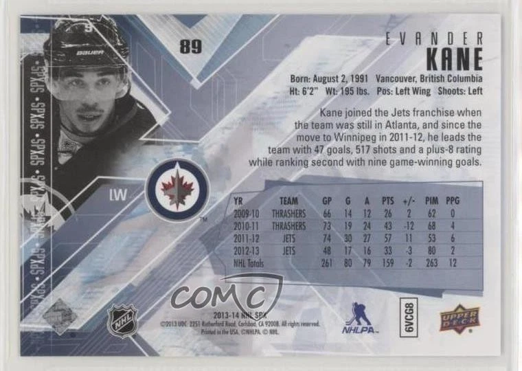 2013-14 SPx Evander Kane #89 - Image 2 of 2