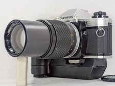  Exc 5 Olympus OM-10 SLR Film Camera  OM-System F.Zuiko Auto-T 200mm f/5 JAPAN