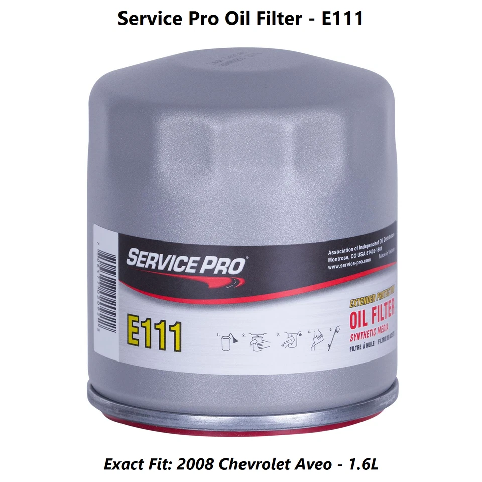 2008 Chevrolet Aveo 1.6L Complete Oil, Air & Cabin Filter Kit (5W-30) Foto 3 de 4