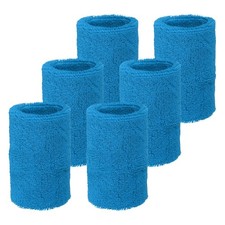 Wrist Sweatbands Sports Wristbands, 6 Pack 4" Deep Blue