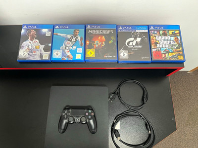 Sony PlayStation 4 Slim 500GB Schwarz PAL Heimkonsole inkl. DualShock 4 & Kabel