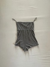 Shein Grey Sleeveless One Piece Romper Women s Size M Cozy Lounge Wear Belt