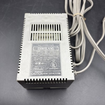 Vintage Cortland Power Adapter 14V 1A AD-500 for CT-500 500R Portable TV Tested