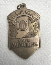 Vintage indiana I.S.S.M.A. state auditions music pendant Medallion Metal