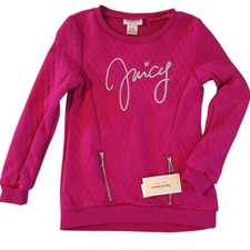Juicy Couture Pink Quilted Embroided Sweatshirt NWT 8/10 GIRLS