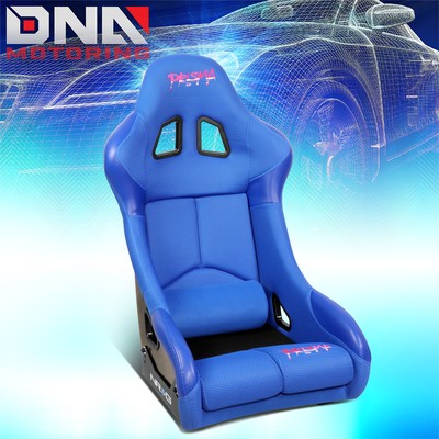 NRG Blue Prisma Fixed Back Bucket Racing Seat+Side Bracket FRP-RS500M-BL-PRISMA