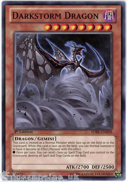 SDBE-EN008 Darkstorm Dragon 1st Edition Mint YuGiOh Card
