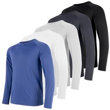 Long Sleeve Shirts for Men Quick Dry Moisture Wicking Sun Protection Workout ...